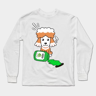 Cute French Poodle Spilled Wasabi sauce Long Sleeve T-Shirt